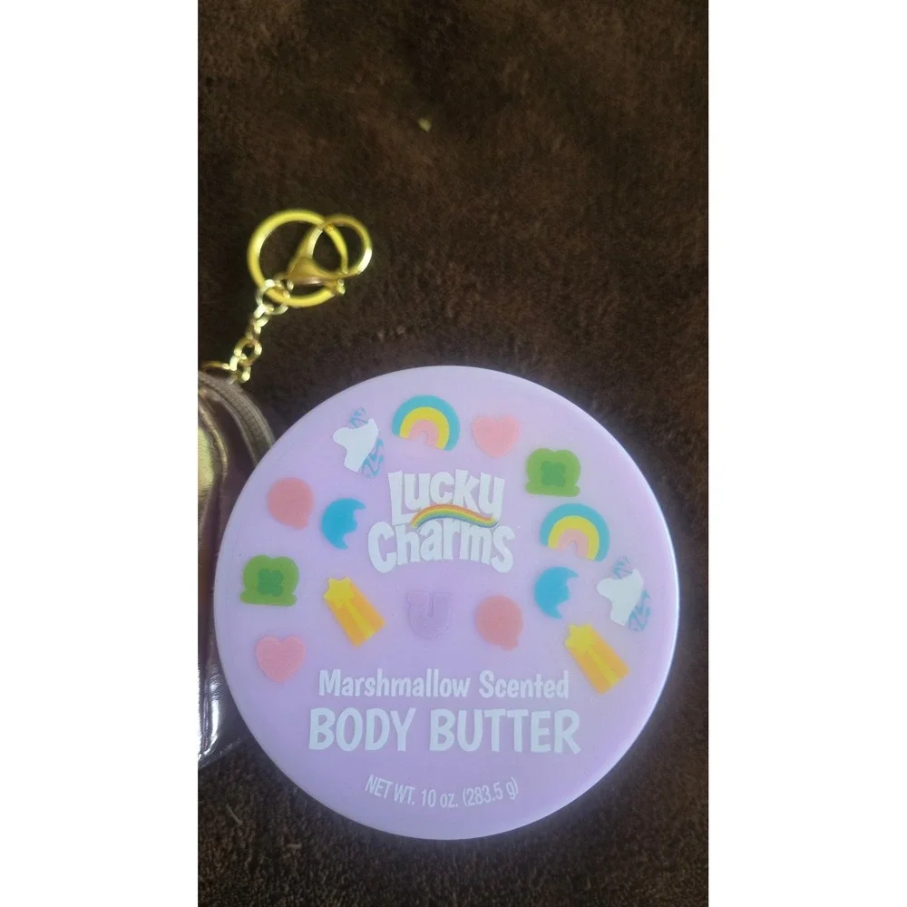 Lucky Charms Marshmallow Scented Body Butter 10oz & Mini Backpack Keychain Set